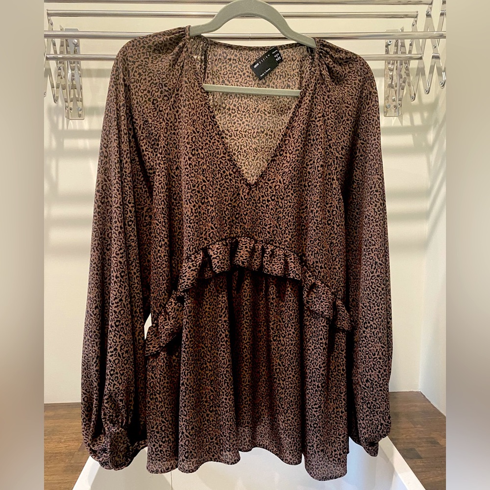ASOS Maternity blouse, chocolate leopard print
